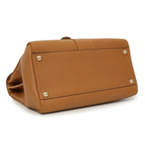 Delvaux Brown Grained Calfskin Brillant MM