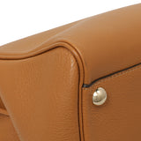 Delvaux Brown Grained Calfskin Brillant MM