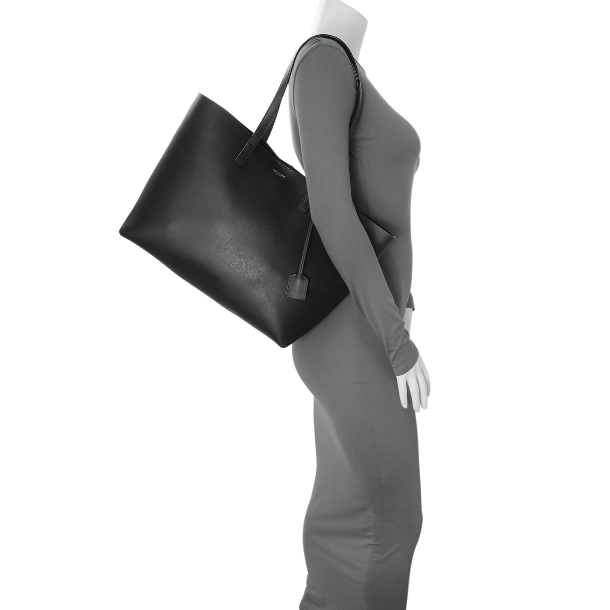 Saint Laurent Black Calfskin Large Shopping Tote Handbags Saint Laurent