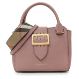 Burberry Dusty Pink Grained Calfskin Small Buckle Tote Handbags Burberry