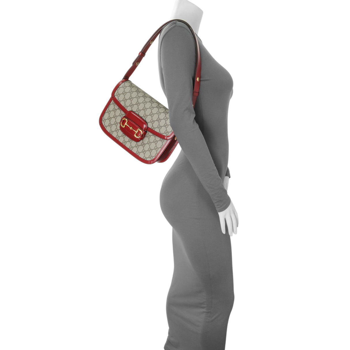 Gucci GG Supreme Monogram Azalea Calfskin Horsebit 1955 Shoulder Bag Handbags Gucci