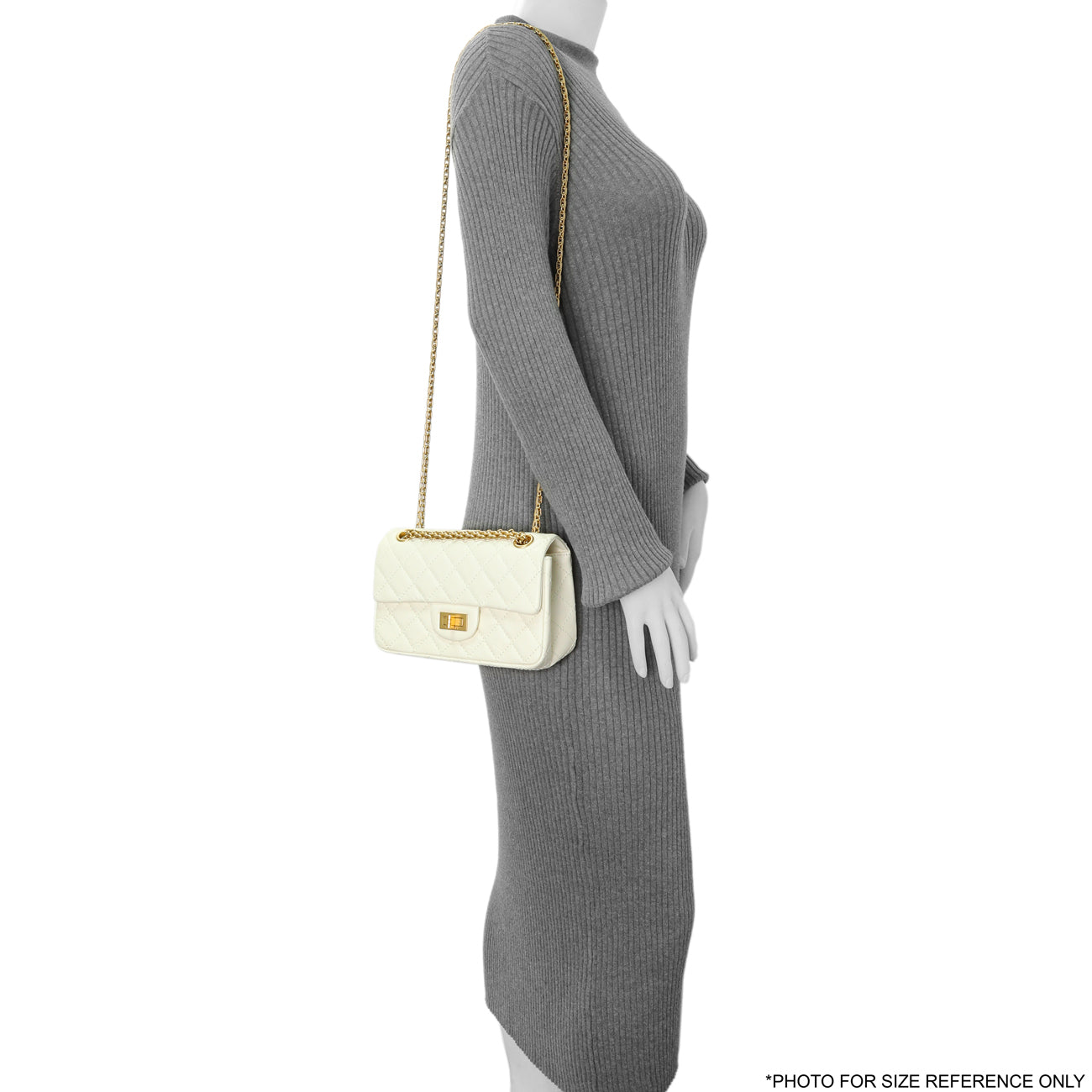 Chanel White Quilted Aged Calfskin 2.55 Reissue Flap 224 – Modaselle