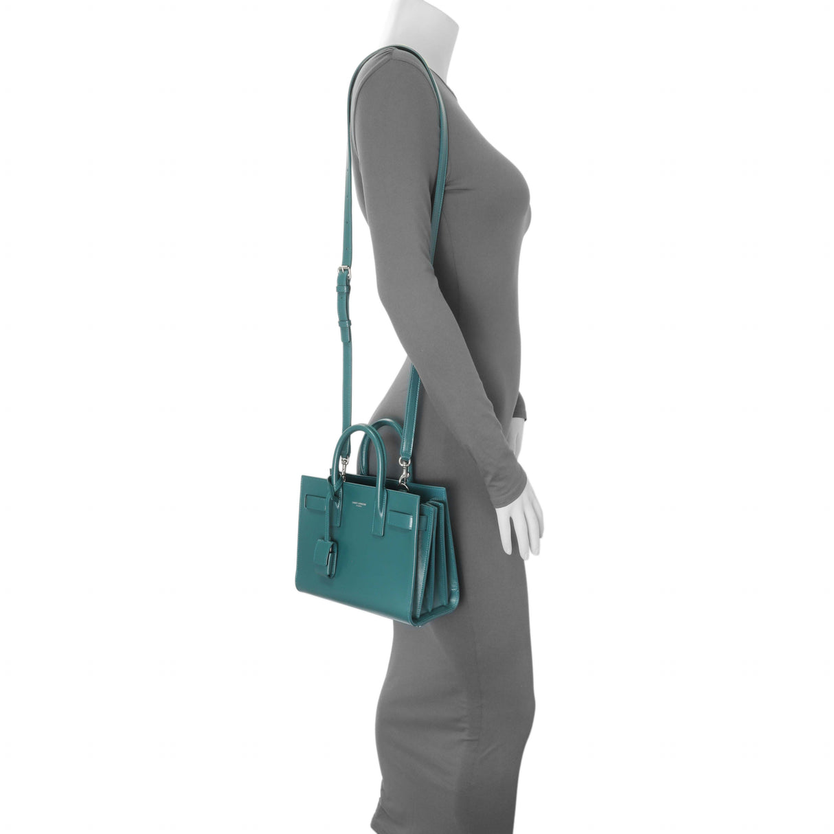 Saint Laurent Teal Calfskin Nano Sac De Jour Handbags Saint Laurent