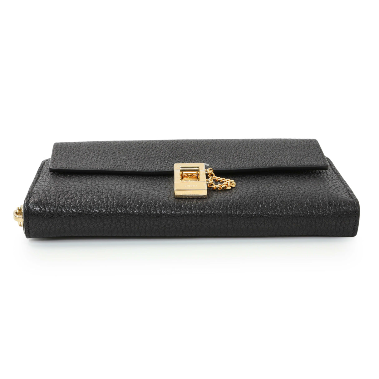 Chloe Black Grained Calfskin Drew Zip Wallet Accessories Chloe