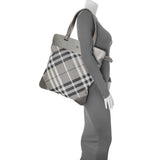 Burberry Shimmer Check Stowell Roll-Up Tote Handbags Burberry