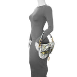 Christian Dior White Floral Embroidered Saddle Bag Handbags Christian Dior