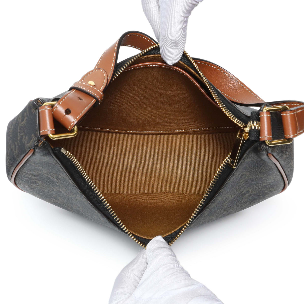 Celine Triomphe Canvas Calfskin Ava Shoulder Bag Handbags Celine