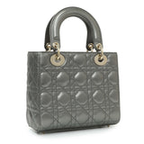 Christian Dior Metallic Grey Lambskin Cannage Small Small My ABCDior Lady Dior Handbags Christian Dior