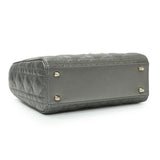Christian Dior Metallic Grey Lambskin Cannage Small Small My ABCDior Lady Dior Handbags Christian Dior