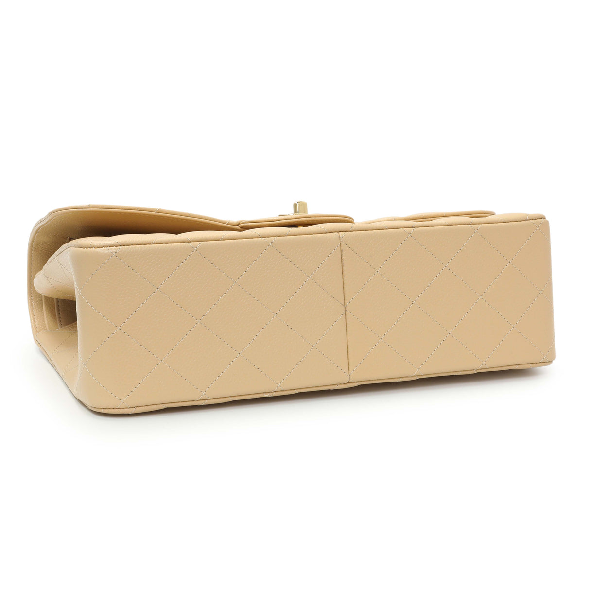 Chanel Beige Quilted Caviar Jumbo Classic Double Flap Handbags Chanel