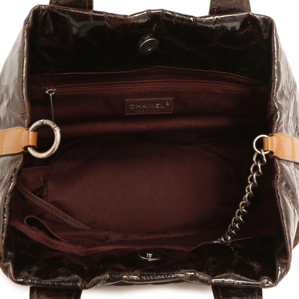 Chanel Burgundy Quilted Iridescent Calfskin Small In The Mix Tote