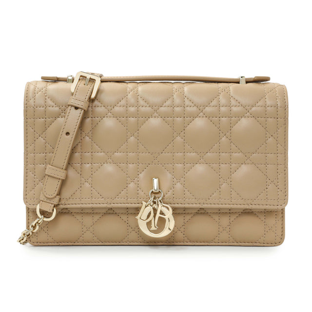 Christian Dior Biscuit Cannage Lambskin My Dior Top Handle Bag Handbags Christian Dior