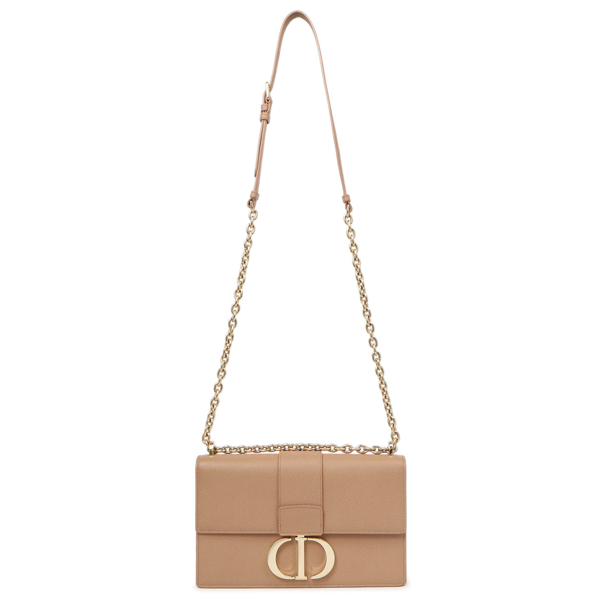 Christian Dior Blush Grained Calfskin 30 Montaigne Chain Flap Bag