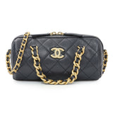 Chanel Blue Quilted Caviar Small Fashion Therapy Bowling Bag Handbags Chanel