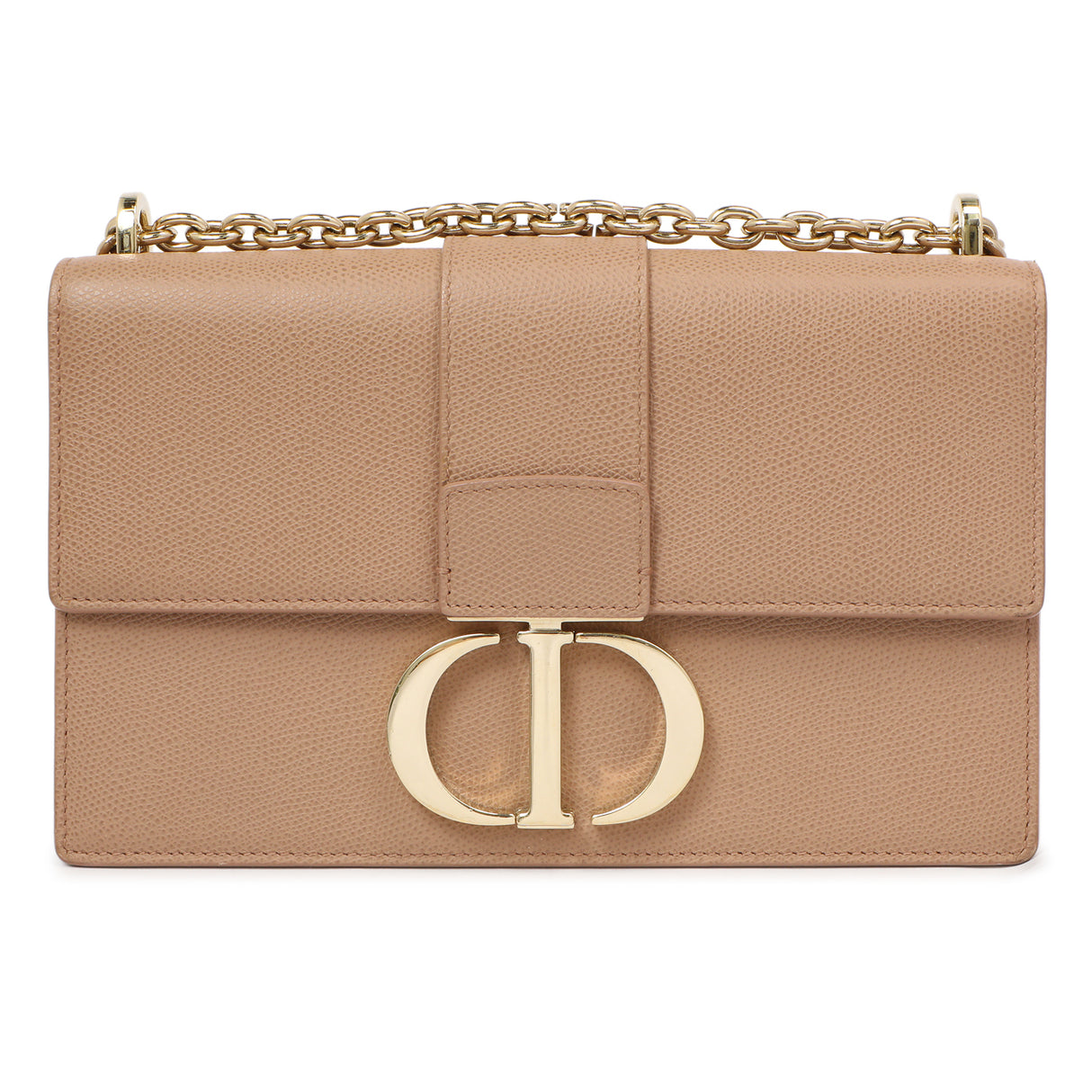 Christian Dior Blush Grained Calfskin 30 Montaigne Chain Flap Bag