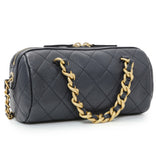 Chanel Blue Quilted Caviar Small Fashion Therapy Bowling Bag Handbags Chanel