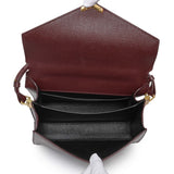 Saint Laurent Burgundy Grain de Poudre Medium Classic Monogram Cassandra Top Handle Handbags Saint Laurent