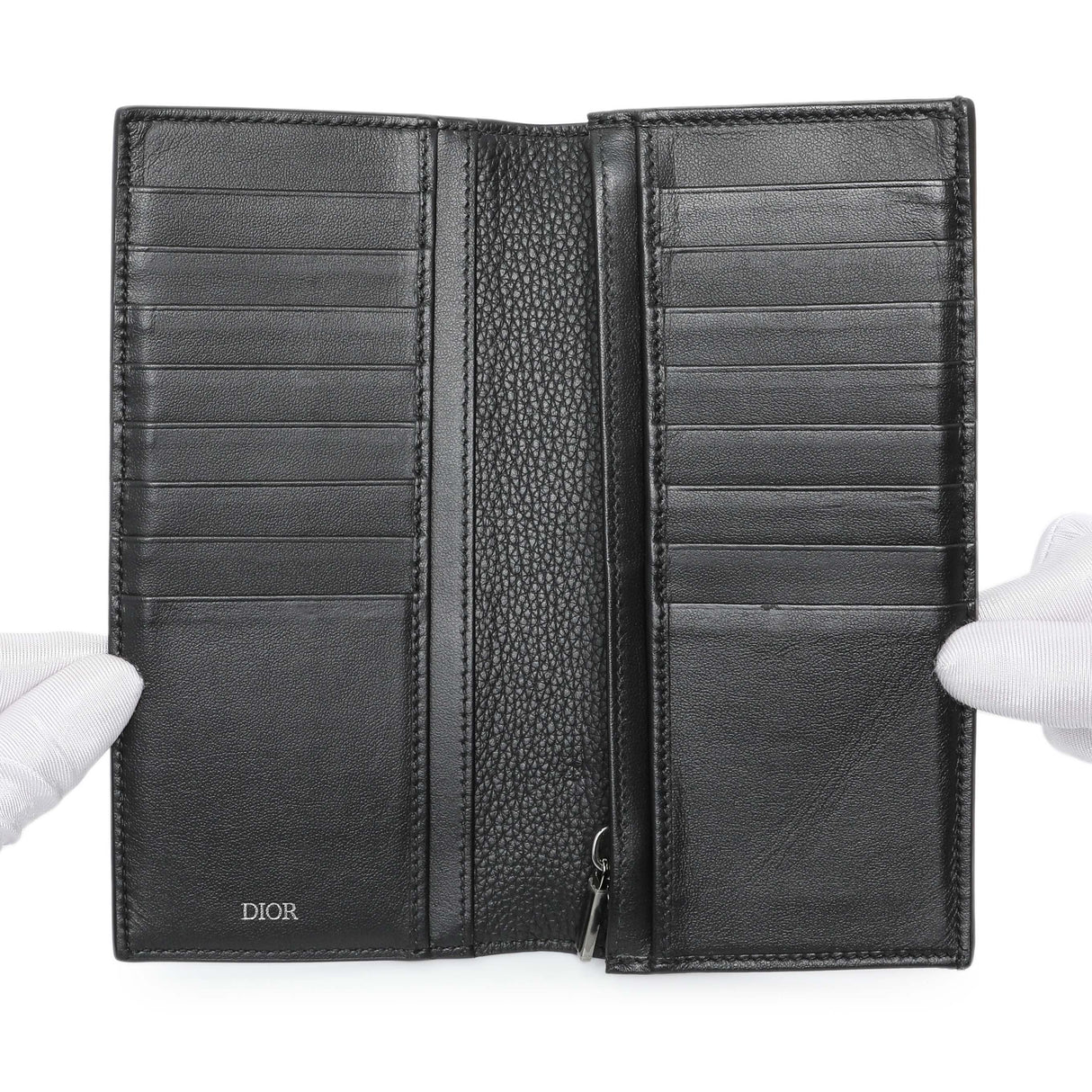 Christian Dior Black Calfskin Icon Vertical Wallet Accessories Christian Dior