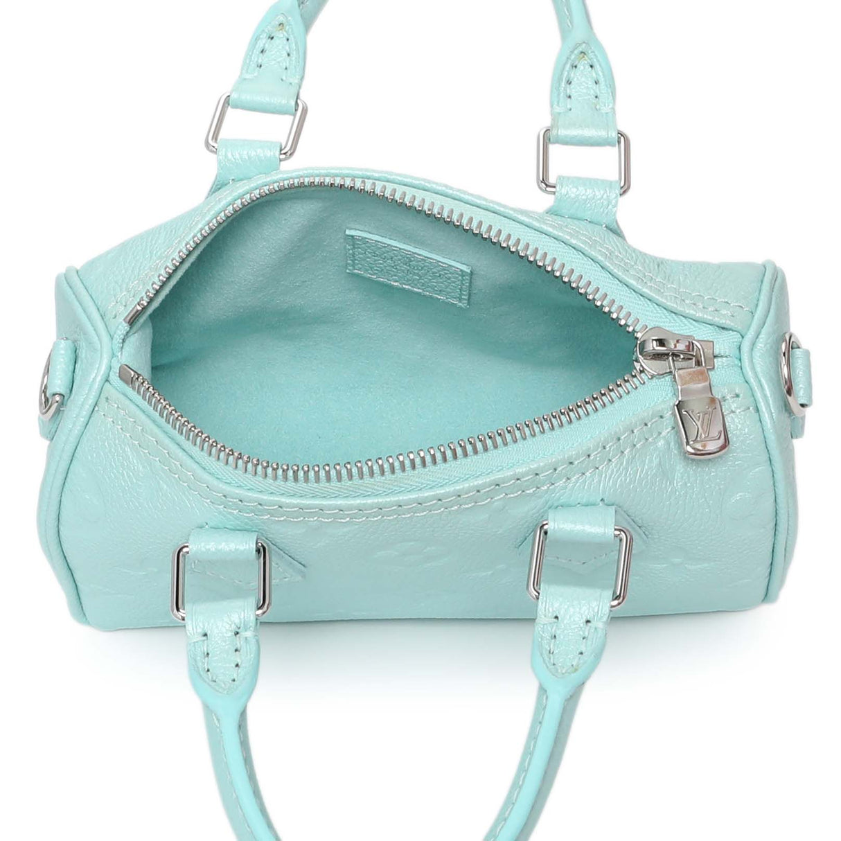 Louis Vuitton Pearly Lagoon Turquoise Empreinte Monogram Nano Speedy Handbags Louis Vuitton