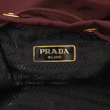 Prada Burgundy Re-Nylon Saffiano Duet Bucket Crossbody Bag