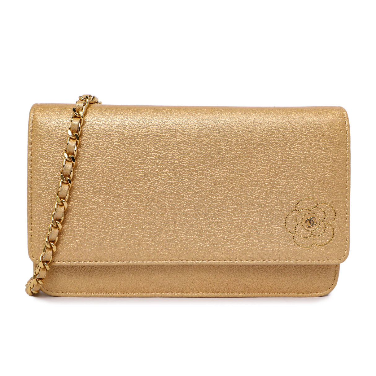 Chanel Calfskin Camellia Wallet on Chain