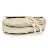 Christian Dior White Ultra Matte Calfskin Saddle Bag