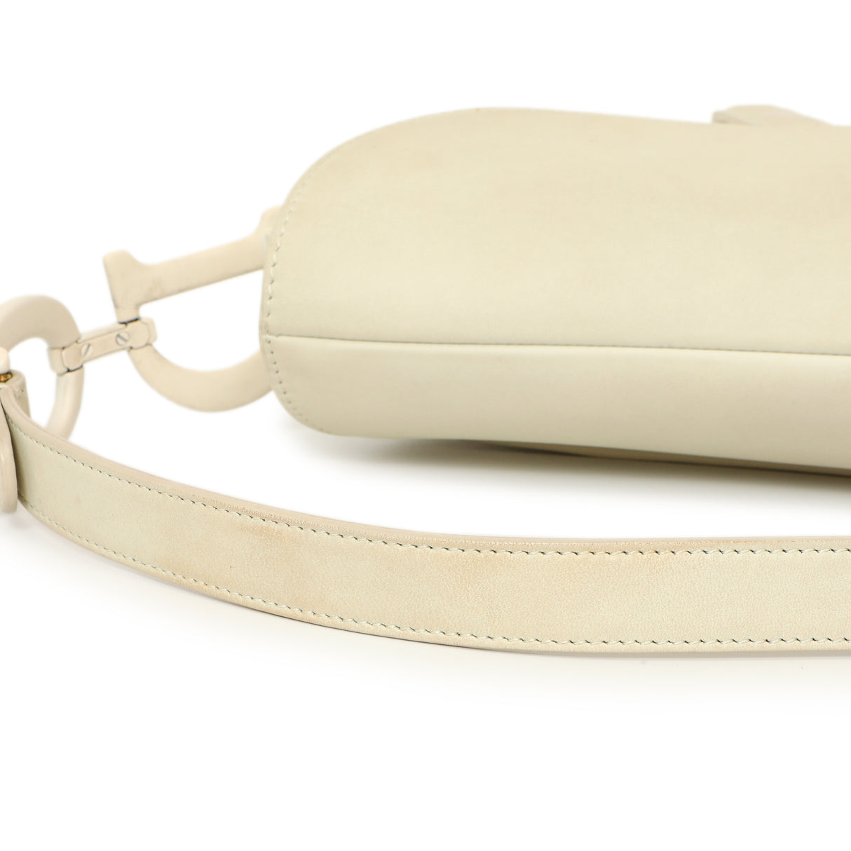 Christian Dior White Ultra Matte Calfskin Saddle Bag