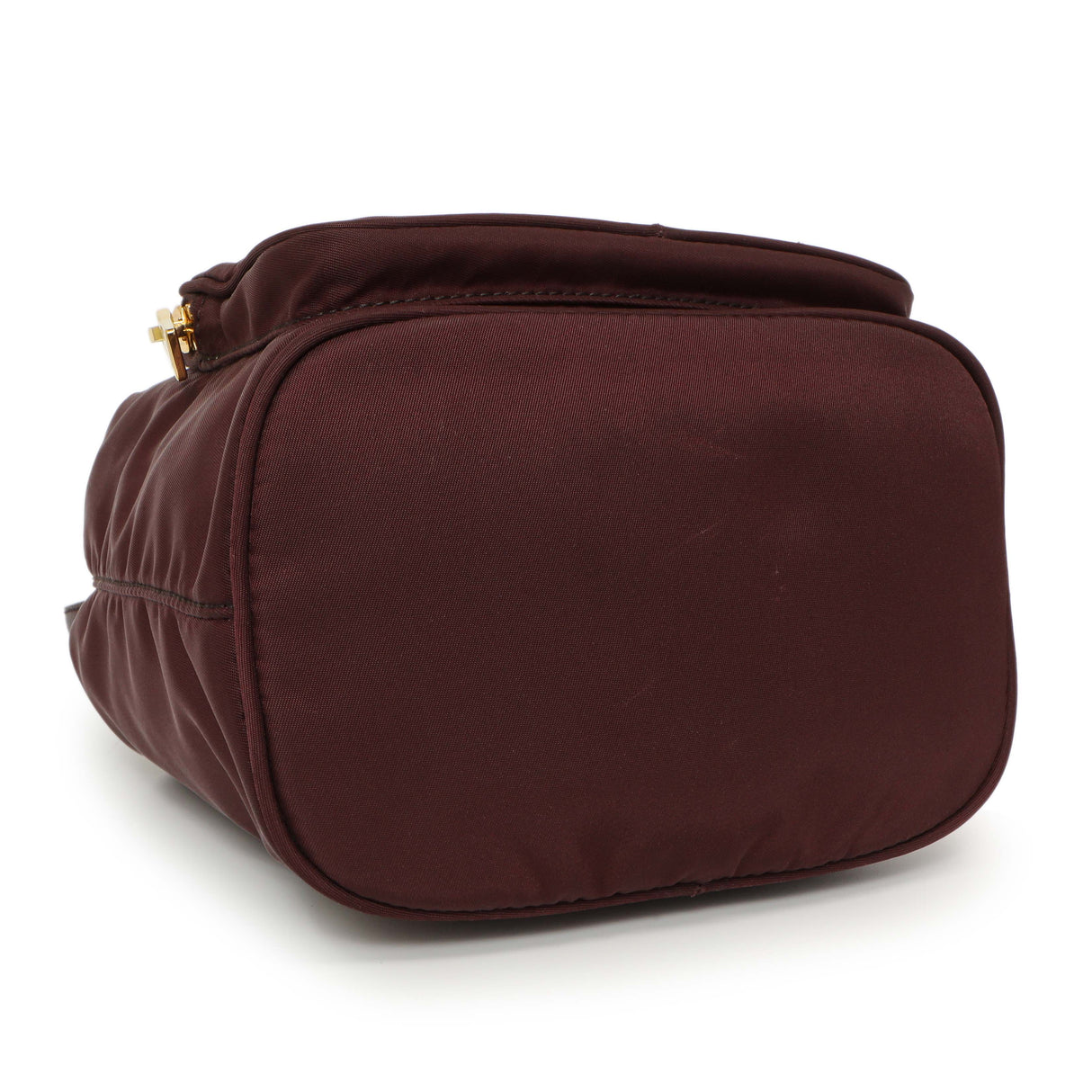 Prada Burgundy Re-Nylon Saffiano Duet Bucket Crossbody Bag