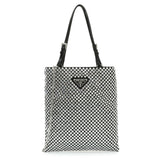 Prada Black Satin Crystal Embellished Mini Tote Handbags Prada