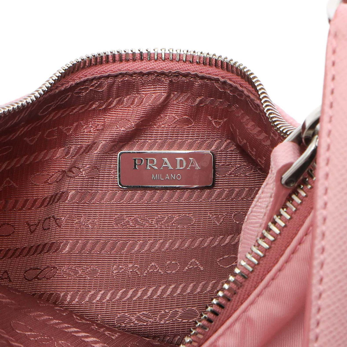 Prada Rosa Tessuto Nylon Saffiano Mini Re-Edition 2005 Bag