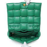 Bottega Veneta Green Lambskin Maxi Intreccio Padded Chain Cassette Crossbody Bag Handbags Bottega Veneta