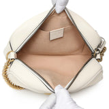 Gucci White Calfskin Matelasse Small GG Marmont Chain Shoulder Bag Handbags Gucci