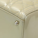 Christian Dior Metallic Grey Patent Cannage Medium Lady Dior Handbags Christian Dior