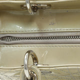 Christian Dior Metallic Grey Patent Cannage Medium Lady Dior Handbags Christian Dior