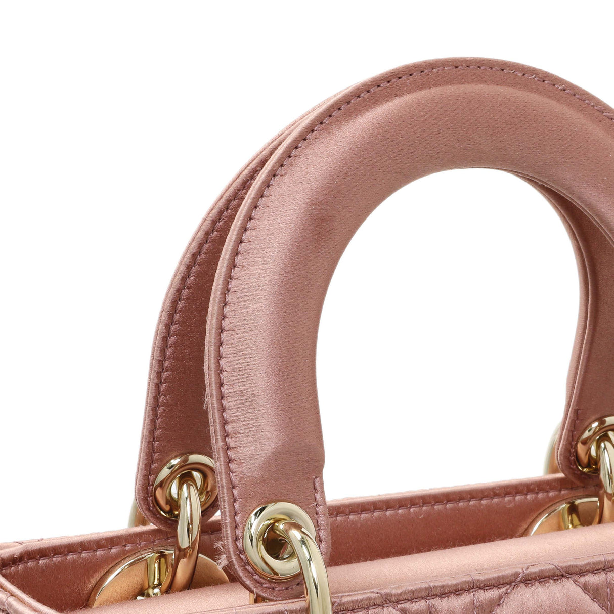Christian Dior Pink Satin Crystal Cannage Small My ABCDior Lady Dior Handbags Christian Dior