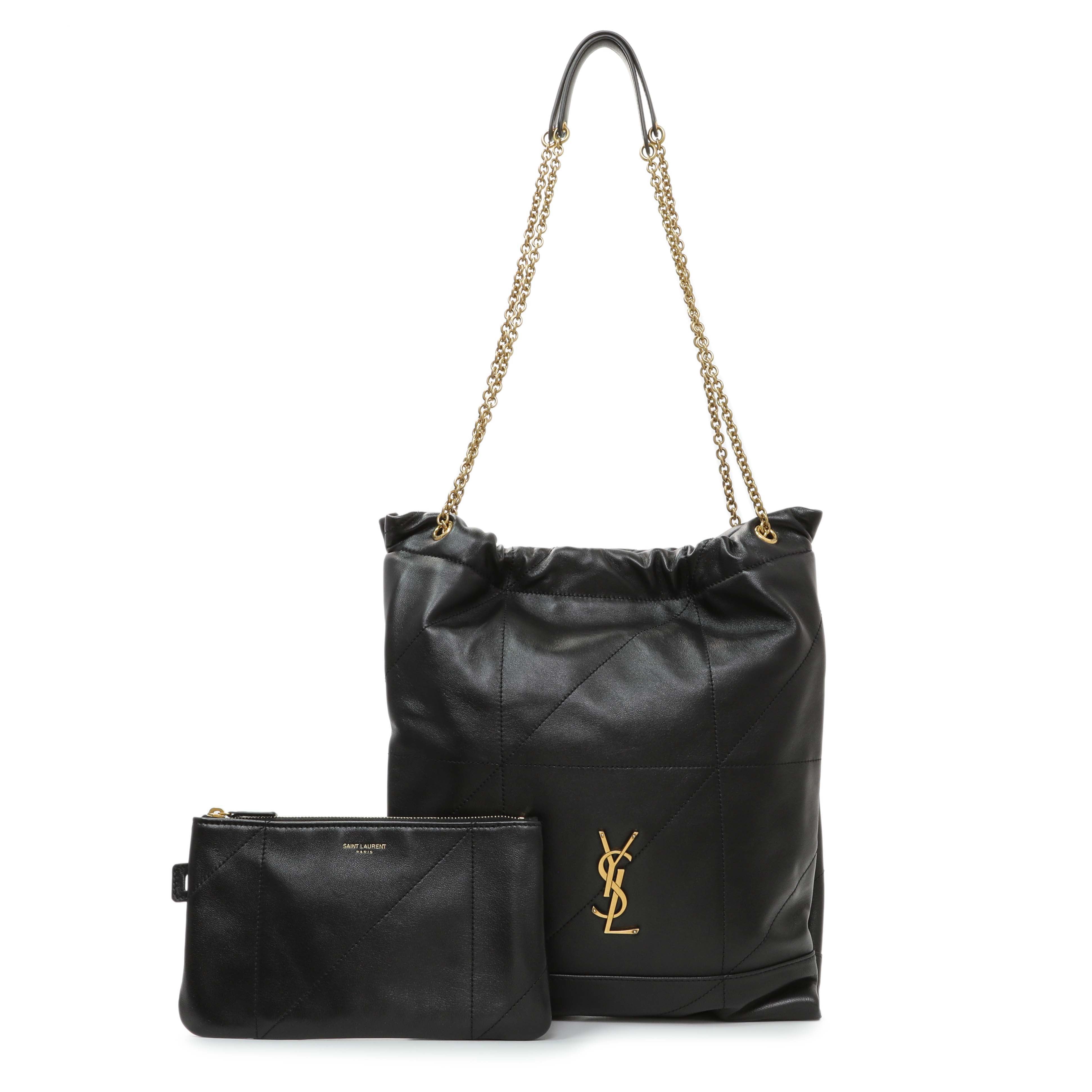 Saint Laurent Black Lambskin Matelasse Monogram Large Jamie 4.3
