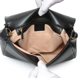 Gucci Black Calfskin Matelasse Small GG Marmont Top Handle Shoulder Bag Handbags Gucci