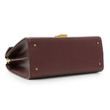 Saint Laurent Burgundy Grain de Poudre Medium Classic Monogram Cassandra Top Handle Handbags Saint Laurent