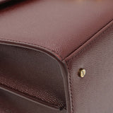 Saint Laurent Burgundy Grain de Poudre Medium Classic Monogram Cassandra Top Handle Handbags Saint Laurent