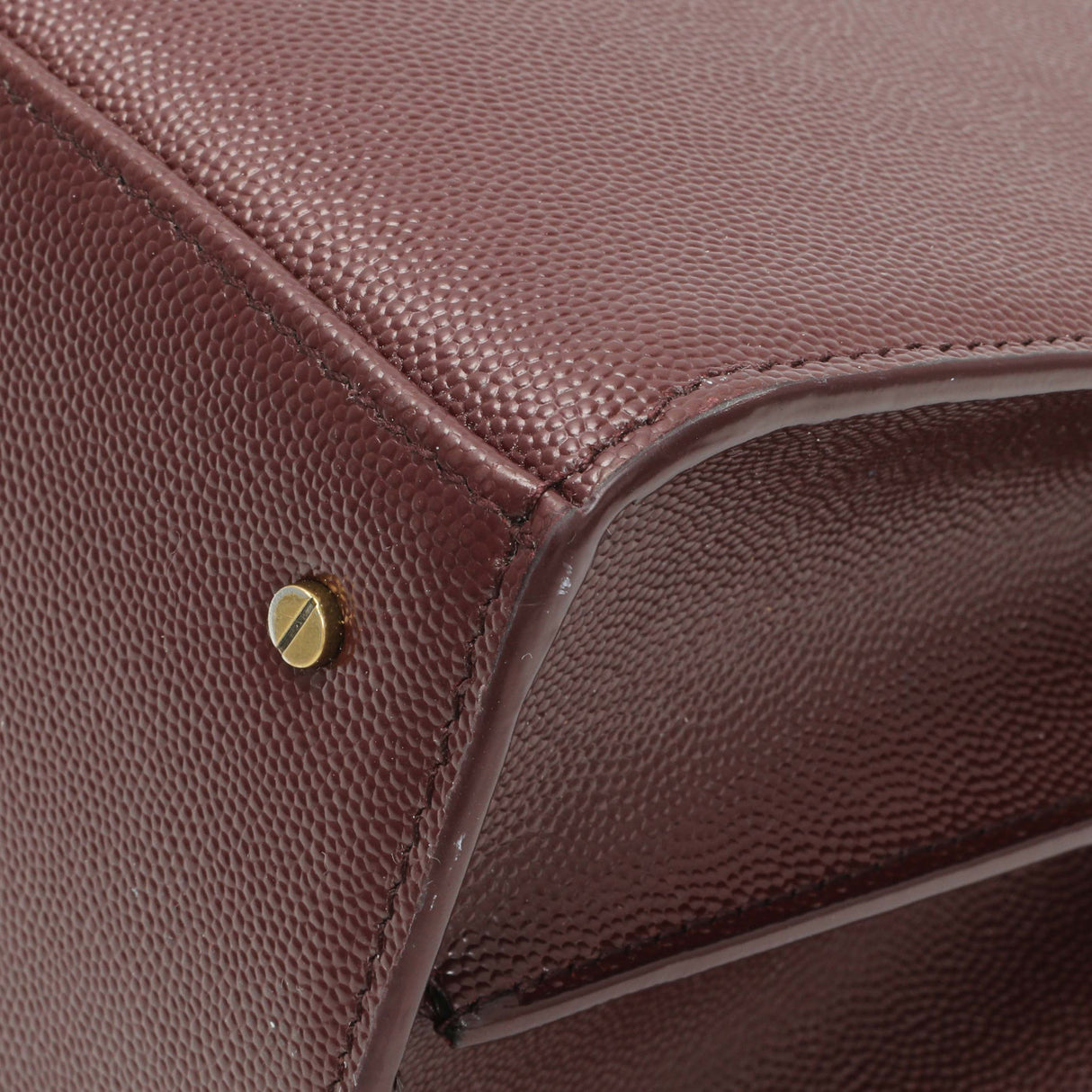 Saint Laurent Burgundy Grain de Poudre Medium Classic Monogram Cassandra Top Handle Handbags Saint Laurent