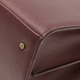 Saint Laurent Burgundy Grain de Poudre Medium Classic Monogram Cassandra Top Handle Handbags Saint Laurent