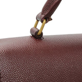 Saint Laurent Burgundy Grain de Poudre Medium Classic Monogram Cassandra Top Handle Handbags Saint Laurent