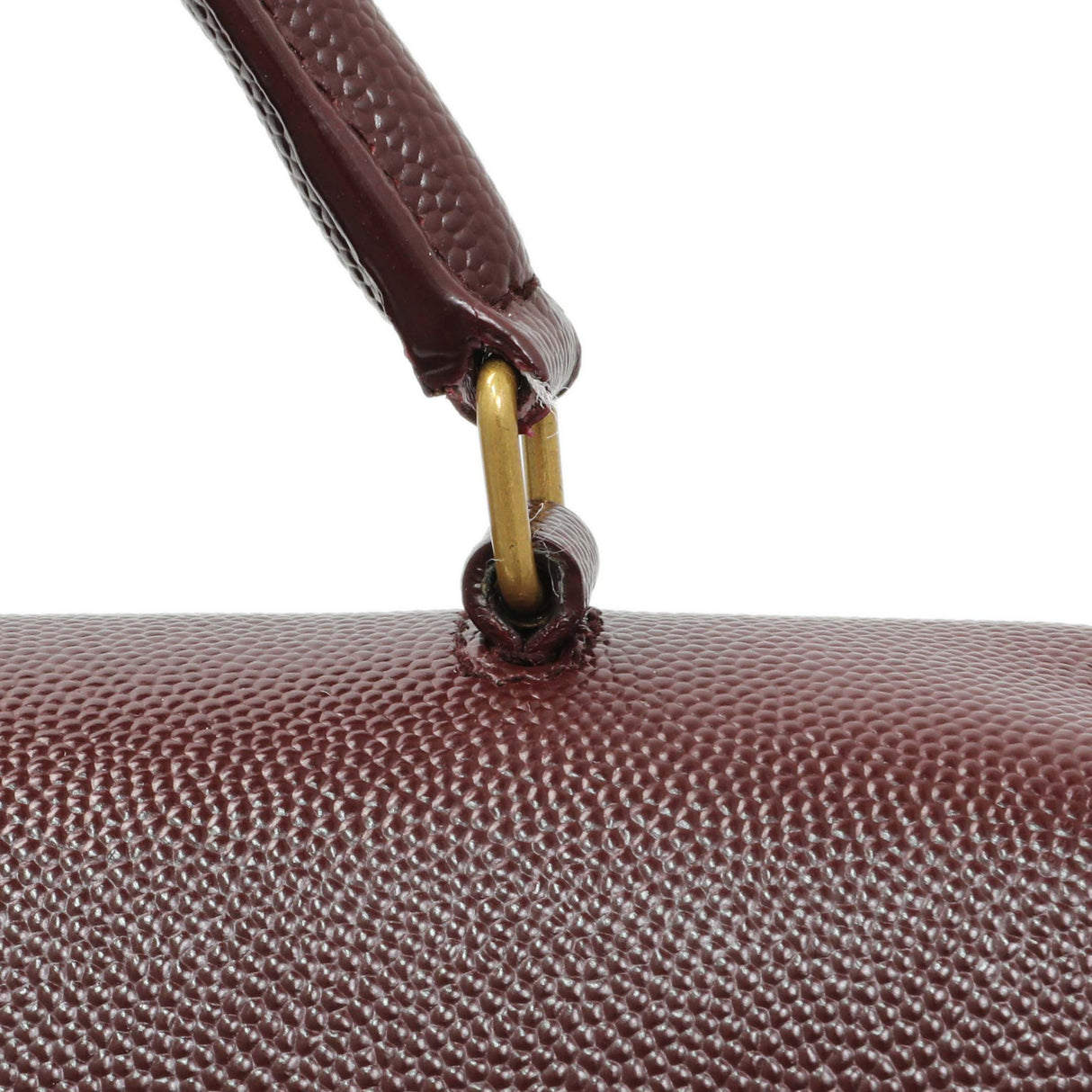 Saint Laurent Burgundy Grain de Poudre Medium Classic Monogram Cassandra Top Handle Handbags Saint Laurent