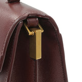 Saint Laurent Burgundy Grain de Poudre Medium Classic Monogram Cassandra Top Handle Handbags Saint Laurent