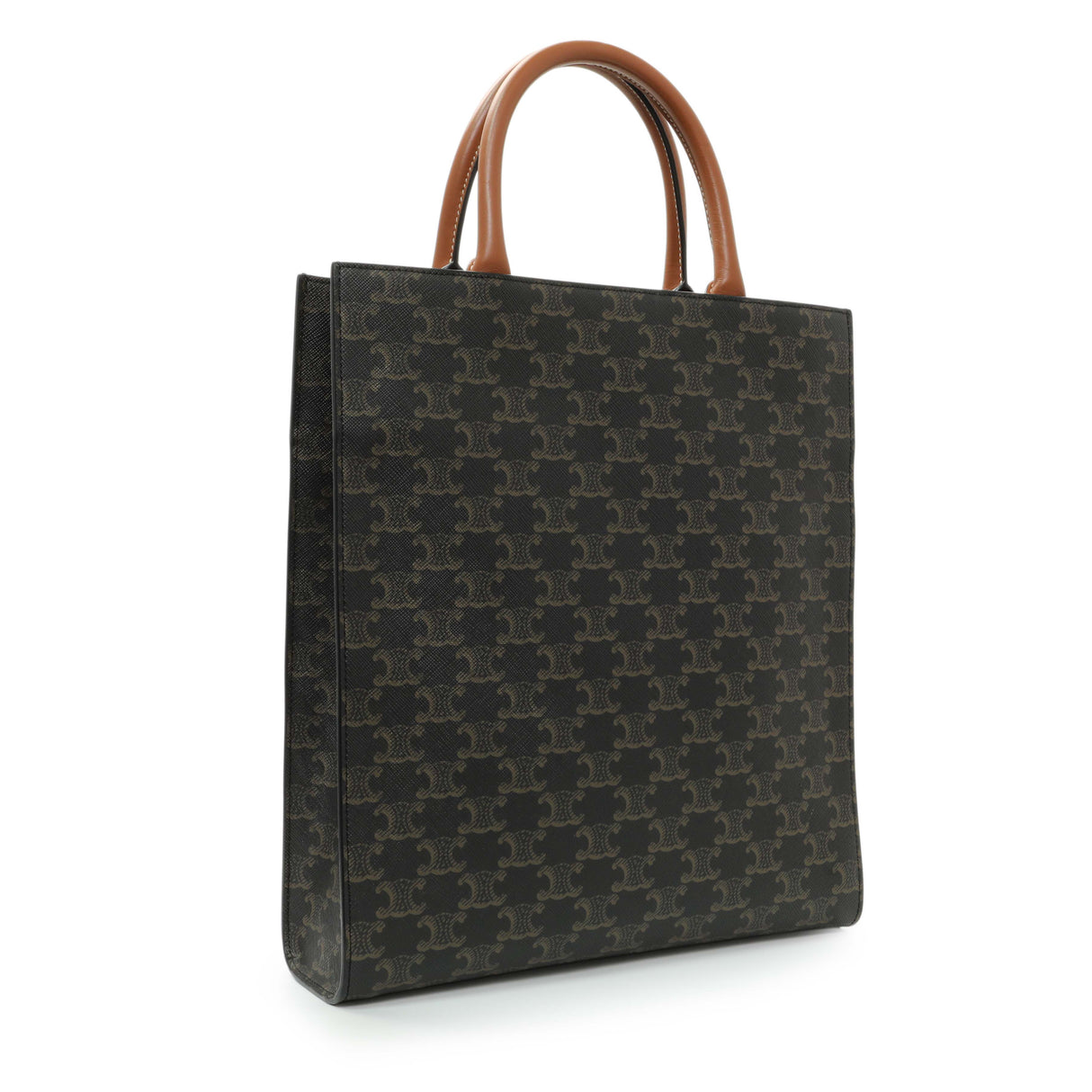 Celine Triomphe Canvas Calfskin Small Vertical Cabas Handbags Celine