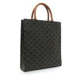 Celine Triomphe Canvas Calfskin Small Vertical Cabas Handbags Celine