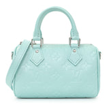 Louis Vuitton Pearly Lagoon Turquoise Empreinte Monogram Nano Speedy Handbags Louis Vuitton