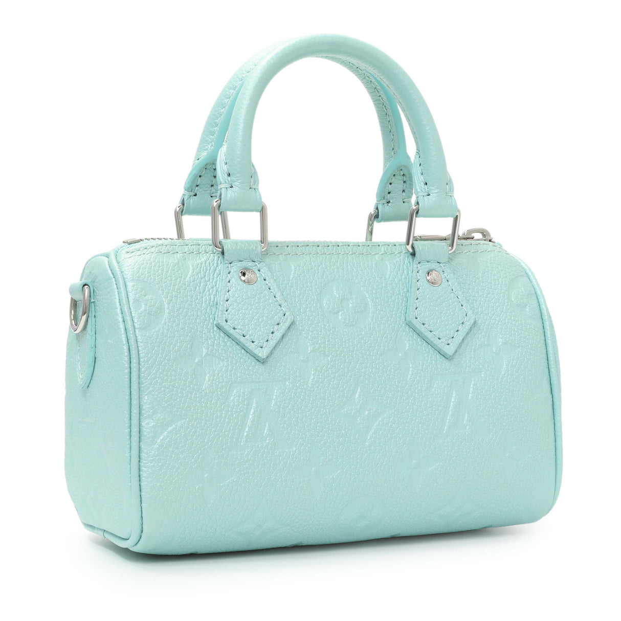 Louis Vuitton Pearly Lagoon Turquoise Empreinte Monogram Nano Speedy Handbags Louis Vuitton