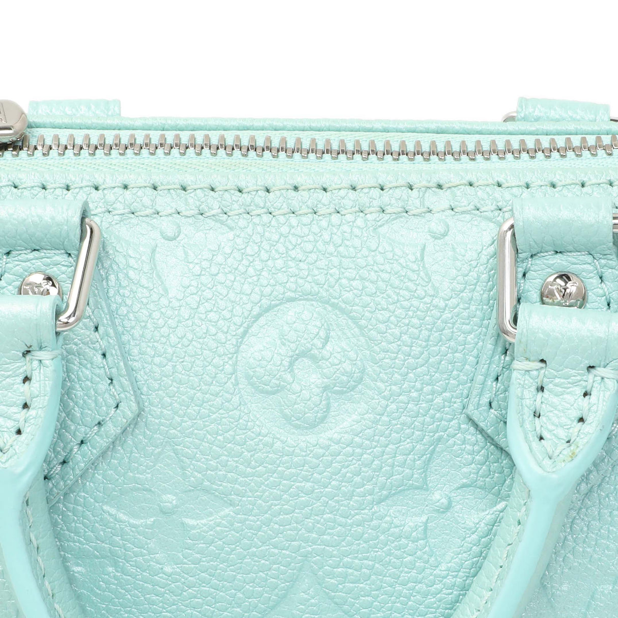 Louis Vuitton Pearly Lagoon Turquoise Empreinte Monogram Nano Speedy Handbags Louis Vuitton
