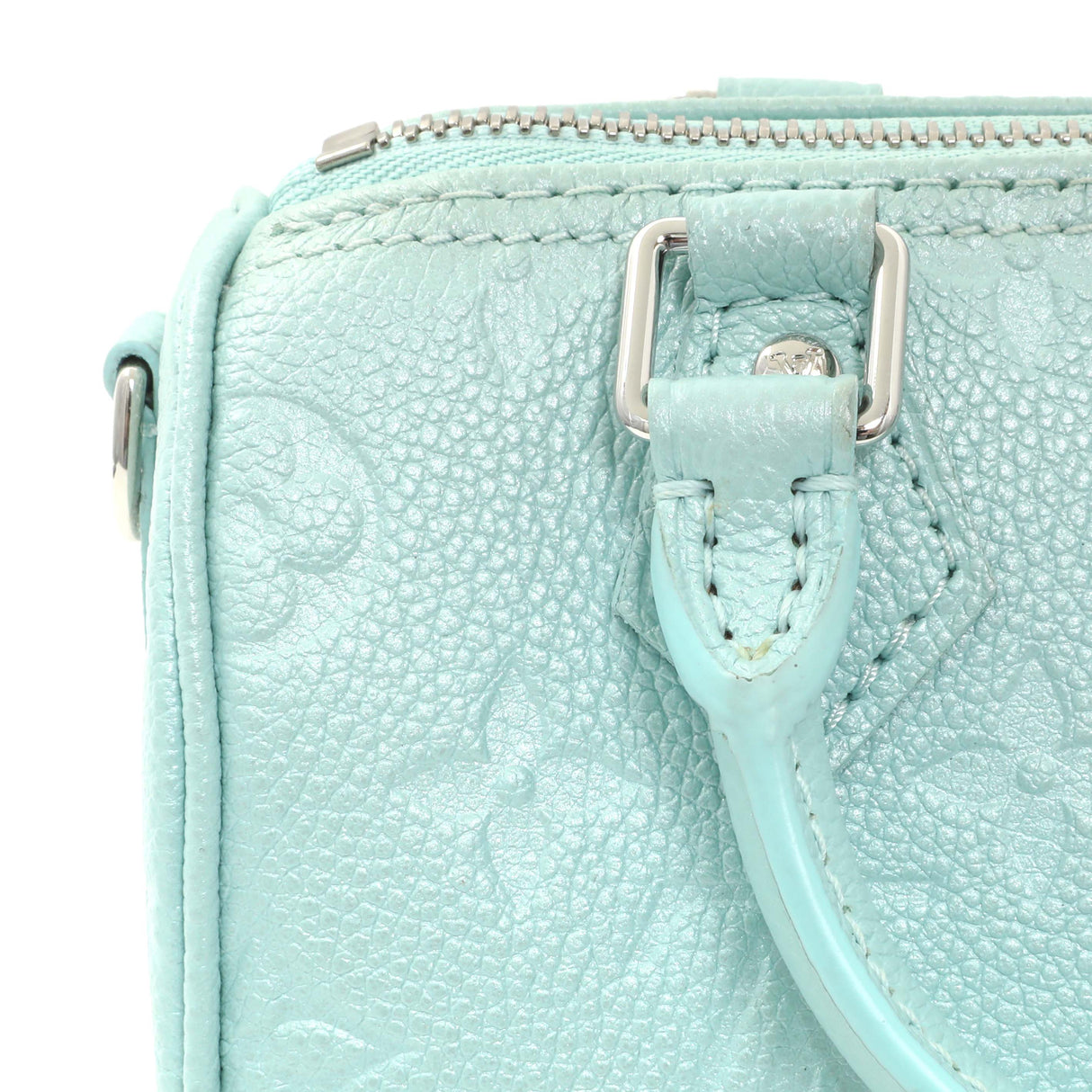 Louis Vuitton Pearly Lagoon Turquoise Empreinte Monogram Nano Speedy Handbags Louis Vuitton